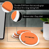 DIY Doctor Furniture Sliders for Carpet - Furniture Slider Hardwood - Carpet Furniture Sliders - Furniture Sliders for Tile Floors - 8 Piece Value Pack (4X Large & 4X Small) - Orange