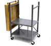 Origami Folding Kitchen Cart on Wheels | for Chefs Outdoor Coffee Wine and Food, Microwave Cart, Kitchen Island on Wheels, Rolling Cart, Kitchen Appliance & Utility Cart | Silver with Wood - RBT-02